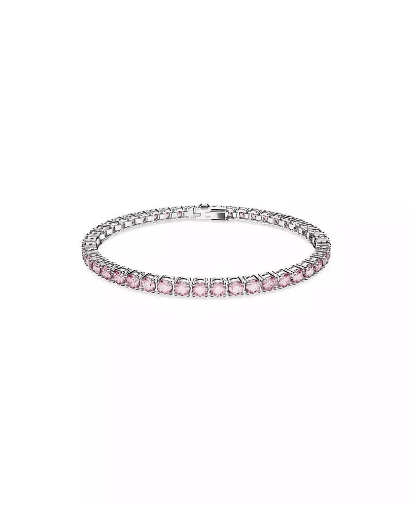 商品Swarovski|Crystal Matrix Tennis Bracelet Round Cut Pink Rhodium Plated,价格¥1376,第1张图片