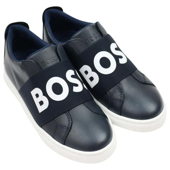 商品Hugo Boss|Navy Elasticated Strap Logo Trainers,价格¥390,第2张图片详细描述