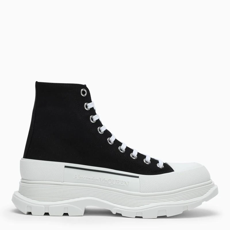 商品Alexander McQueen|Black canvas Tread Slick boots,价格¥5508,第1张图片