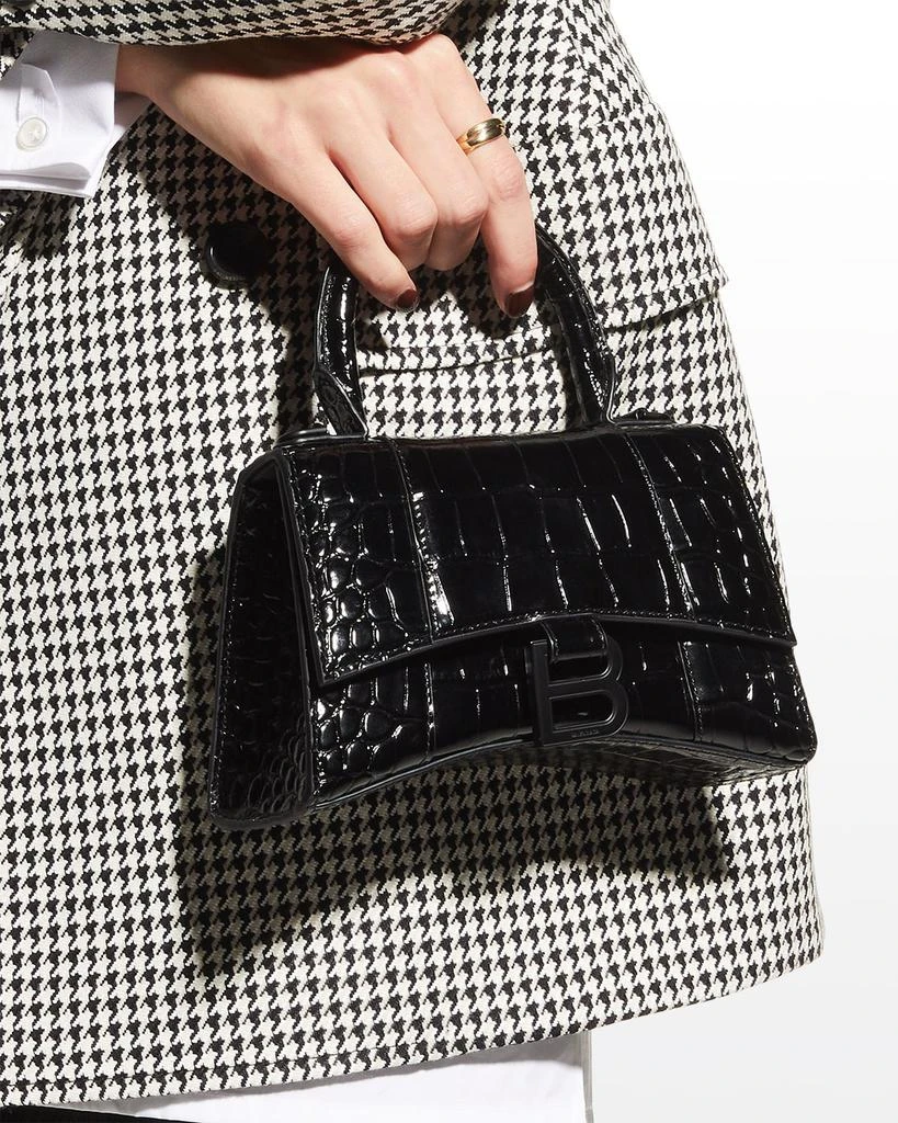 商品Balenciaga|Hourglass XS Crocodile-Embossed Top Handle Bag,价格¥21862,第5张图片详细描述