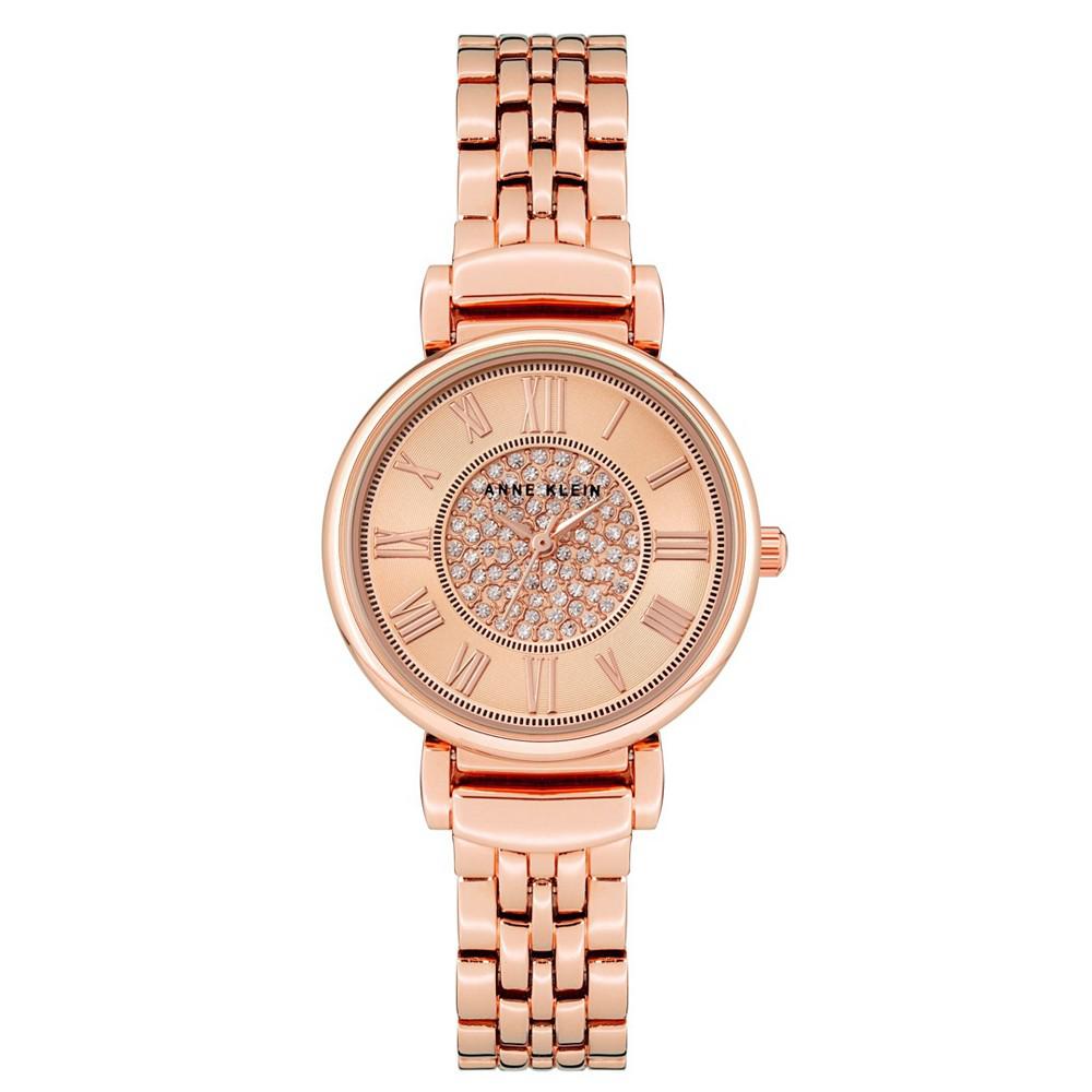 Women's Premium Crystal Accented Rose Gold-tone Bracelet Watch 30mm商品第1张图片规格展示