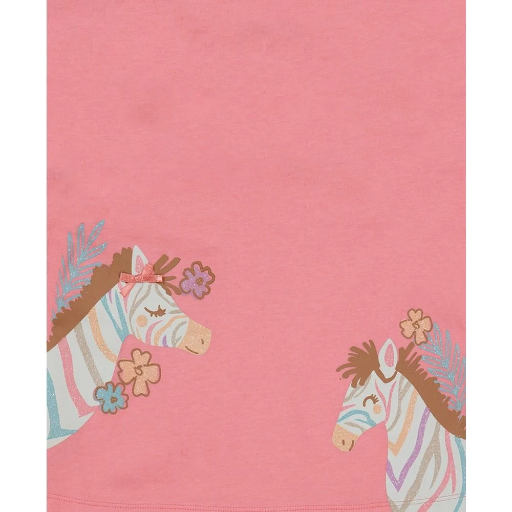商品KIDS HEADQUARTERS|Little Girls Colorful Zebra Racerback Tank and Ruffle Trim Terry Shorts Set, 2 Piece,价格¥114,第3张图片详细描述