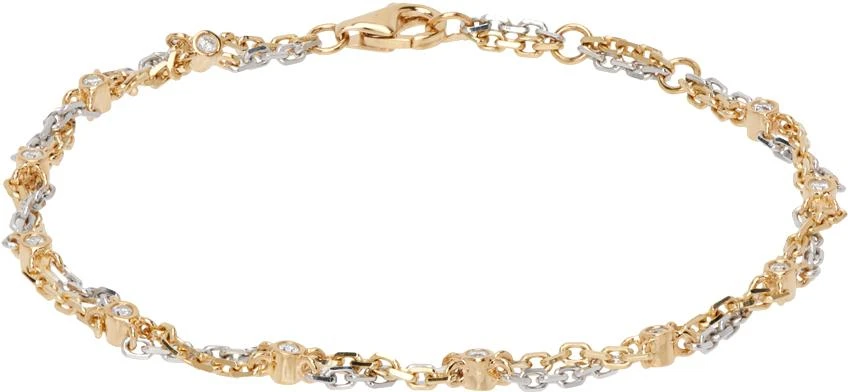 商品Yvonne Léon|White & Yellow Mini Torsade Diamond Bracelet,价格¥26669,第1张图片