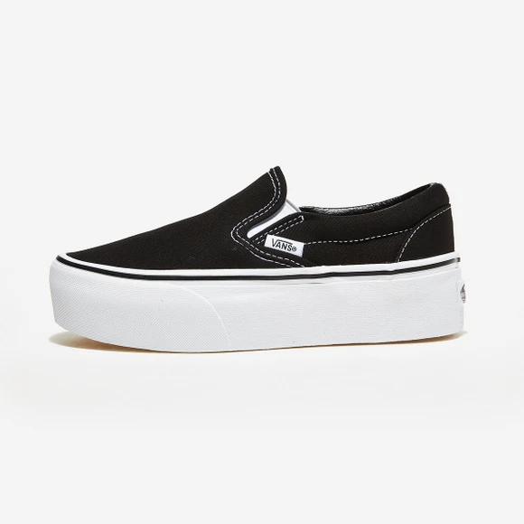 商品Vans|【Brilliant|包邮包税】万斯 CLASSIC SLIP-ON STACKFORM  运动鞋 一脚蹬 懒人鞋  VN0A7Q5RBMX CANVAS BLACK/TRUE WHITE,价格¥380,第1张图片