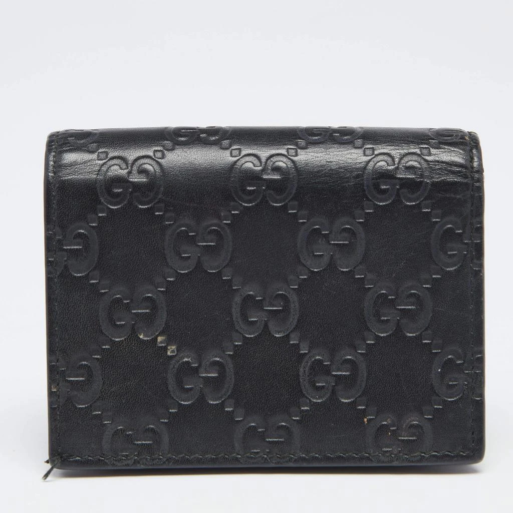 商品[二手商品] Gucci|Gucci Black Guccissima Leather Bow Flap Card Case,价格¥1264,第4张图片详细描述