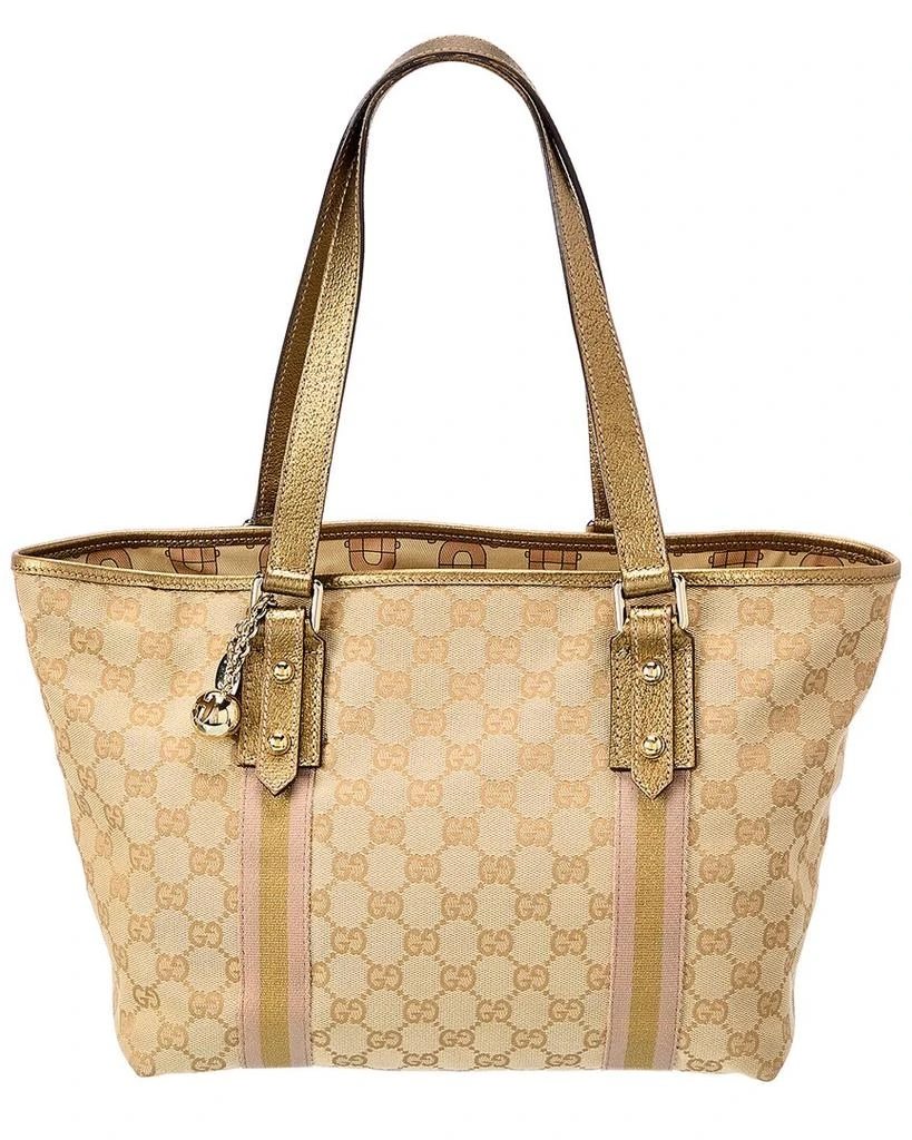 商品[二手商品] Gucci|Gucci Beige GG Canvas Abbey Charm Tote (Authentic Pre-Owned),价格¥6373,第1张图片