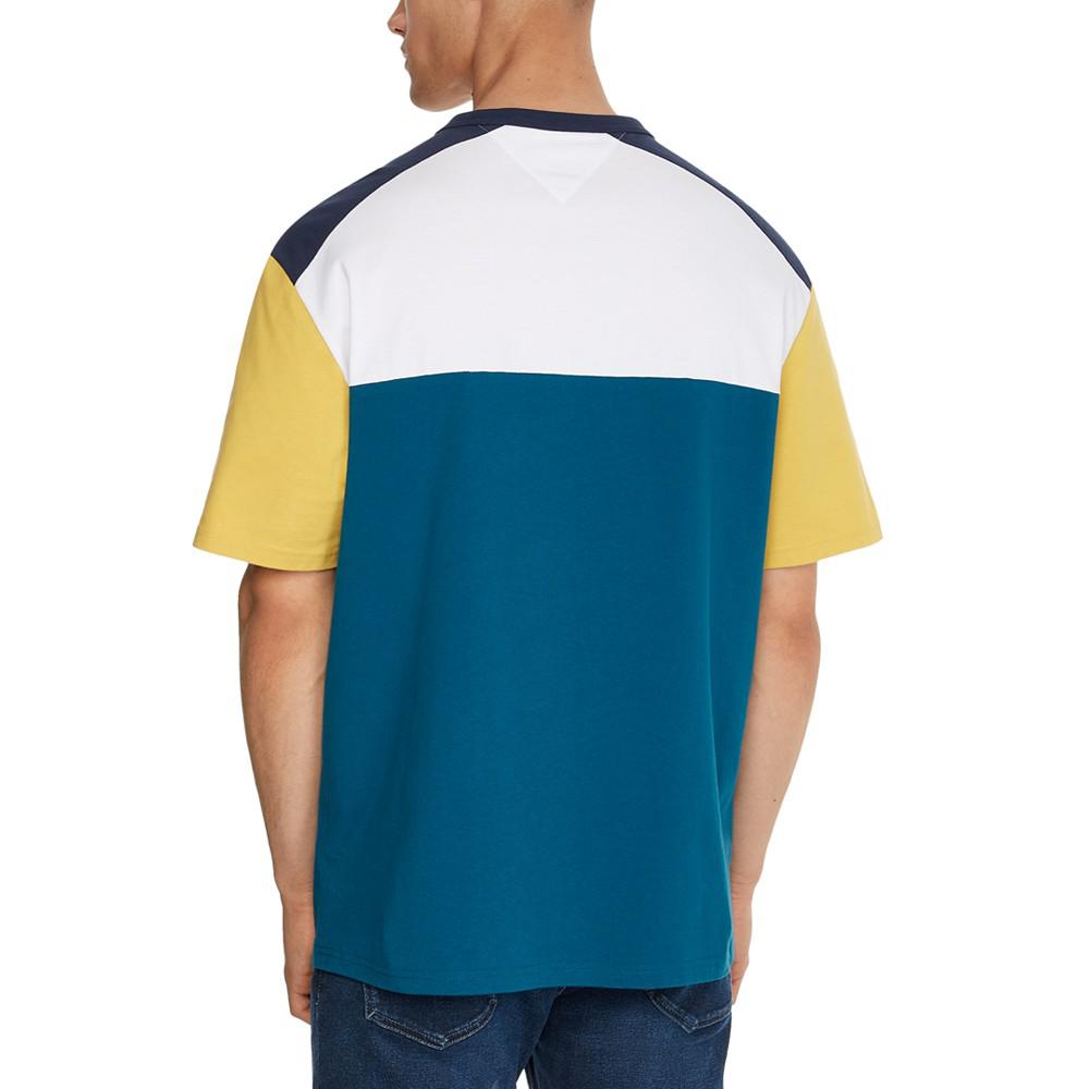 Men's Colorblocked Badge Short Sleeve T-shirt商品第2张图片规格展示