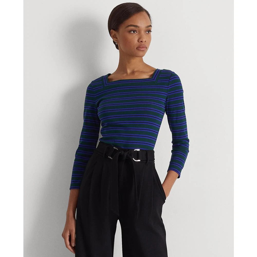 商品Ralph Lauren|Women's Striped Stretch Cotton T-Shirt,价格¥157,第1张图片