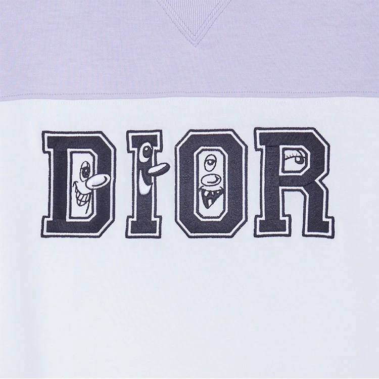 商品[国内直发] Dior|迪奥 x KENNY SCHARF 联名款 拼色Logo圆领平纹针织短袖T恤 男款 白色,价格¥3116,第10张图片详细描述