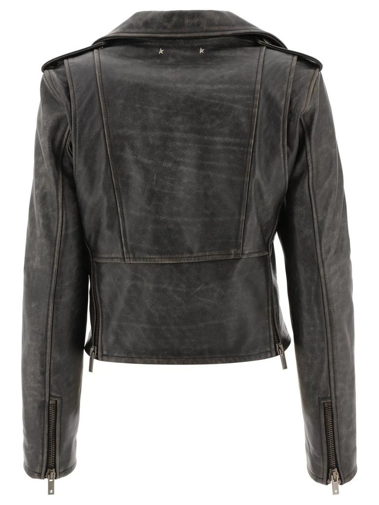 商品Golden Goose|Golden Goose Deluxe Brand Cracked Effect Leather Biker Jacket,价格¥8338,第2张图片详细描述