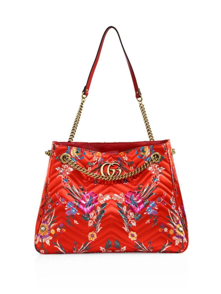 商品Gucci|Medium GG Marmont Matelassé Floral Jacquard Chain Shoulder Bag,价格¥14842,第1张图片