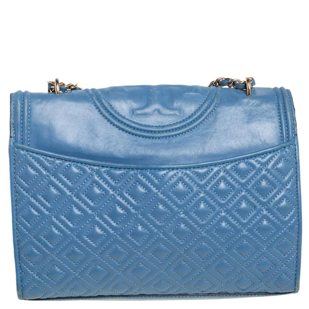 商品[二手商品] Tory Burch|Tory Burch Blue Leather Fleming Shoulder Bag,价格¥2059,第4张图片详细描述