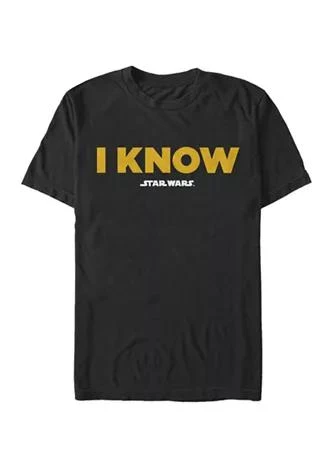 商品Star Wars|Wars Han Solo I Know Movie Quote Short Sleeve T Shirt,价格¥224,第1张图片