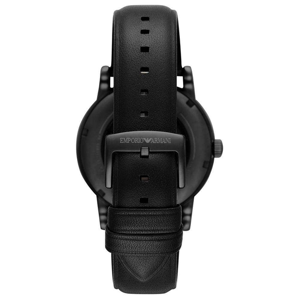 商品Emporio Armani|男士自动机芯真皮表带腕表, 43mm,价格¥3083,第6张图片详细描述