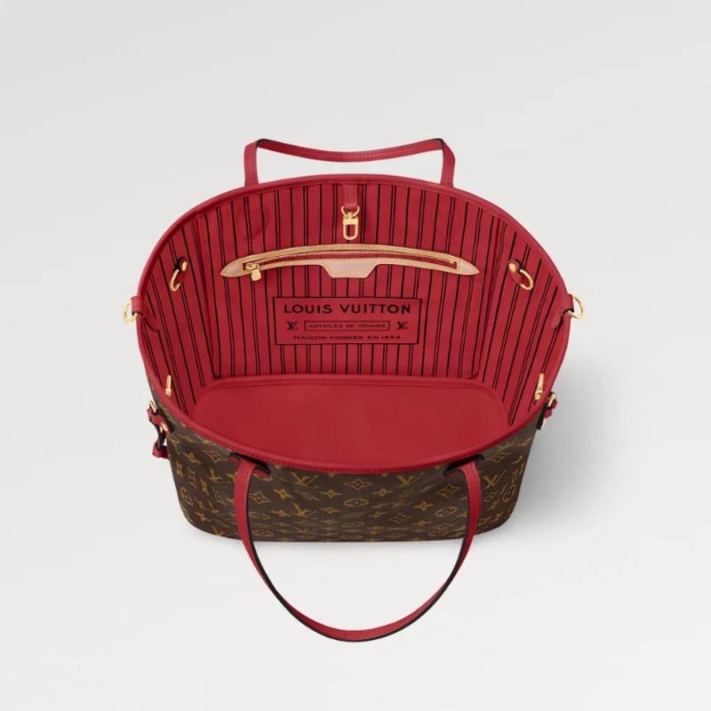��【预售十天】路易威登NEVERFULL BANDOULIÈRE INSIDE OUT 红色中号手袋可拆卸肩带M12708 商品
