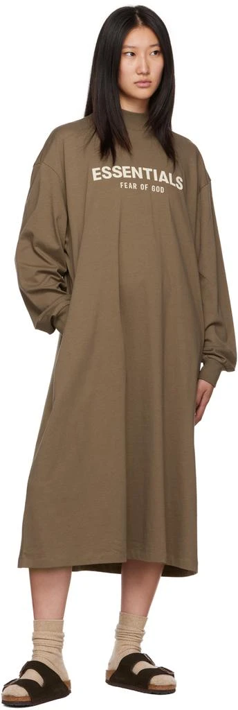 商品Essentials|Brown Long Sleeve Midi Dress,价格¥323,第4张图片详细描述