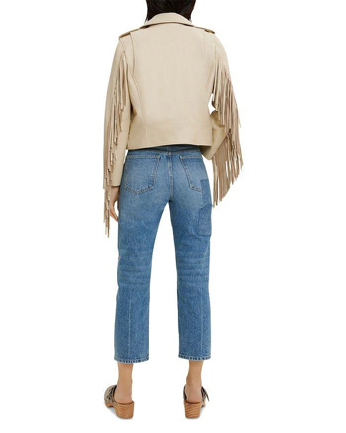 商品Maje|Bexol Fringe Sleeve Leather Jacket,价格¥2773,第4张图片详细描述