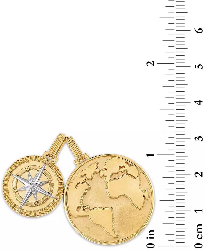 商品Esquire Men's Jewelry|2-Pc. Set Globe & Compass Amulet Pendants in 14k Gold-Plated Sterling Silver, Created for Macy's,价格¥1121,第3张图片详细描述