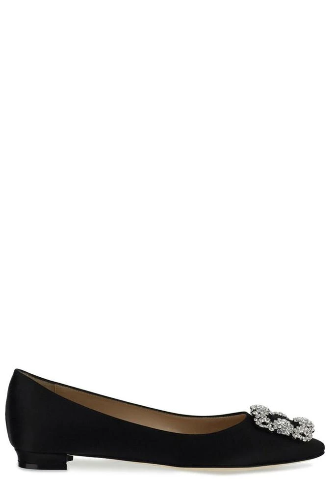 商品Manolo Blahnik|Manolo Blahnik Hangisi Embellished Satin Flats,价格¥5384,第1张图片