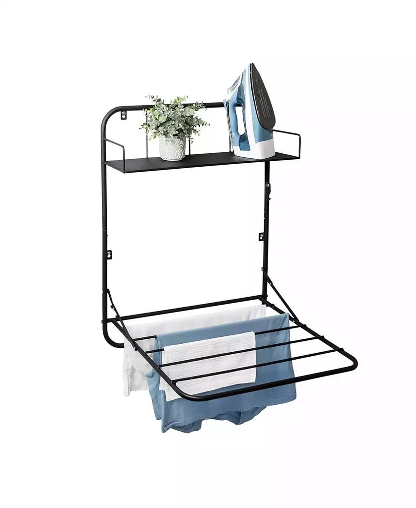 商品Honey Can Do|Collapsible Wall-Mounted Clothes Drying Rack with Shelf,价格¥361,第2张图片详细描述