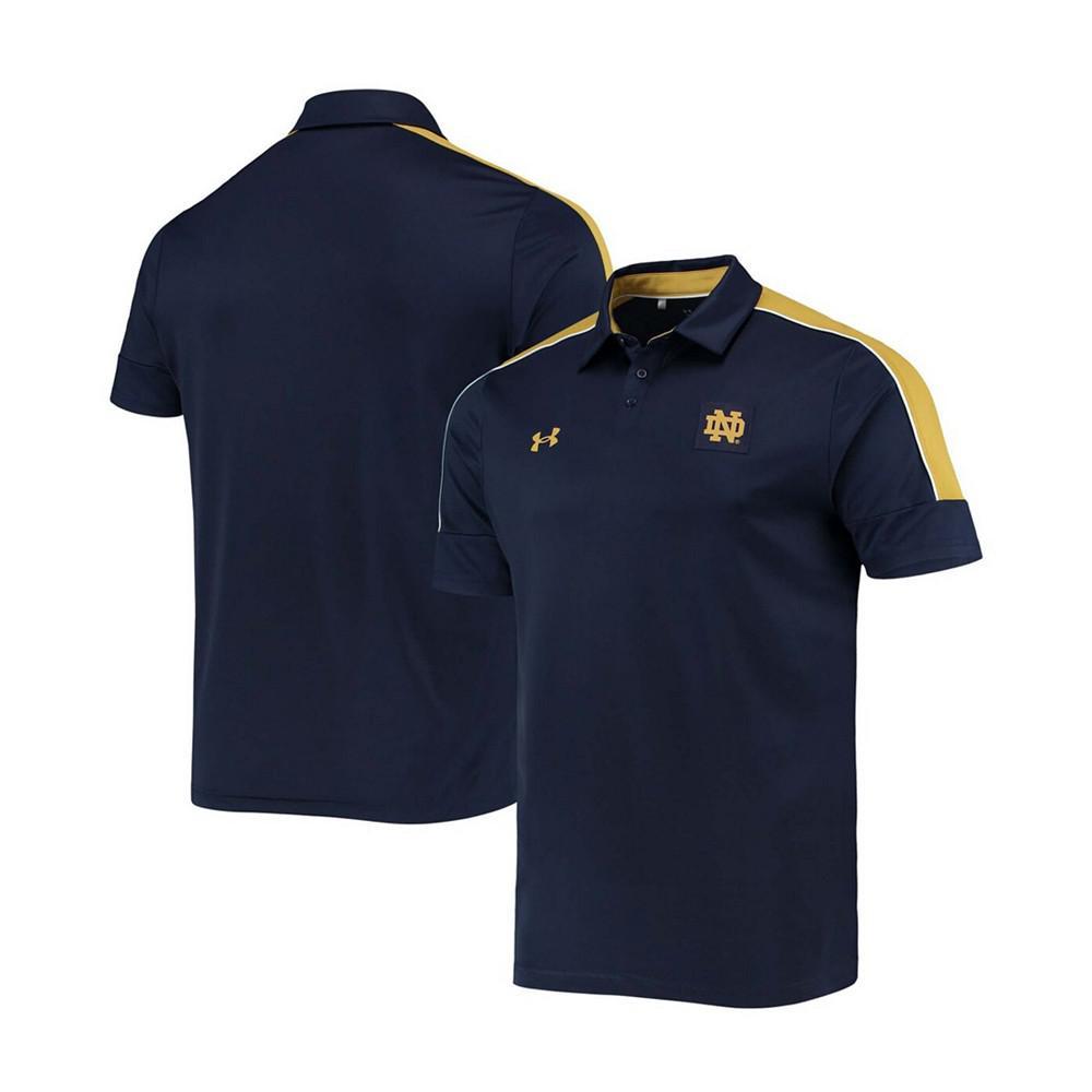商品Under Armour|Men's Navy Notre Dame Fighting Irish Sideline Recruit Performance Polo Shirt,价格¥501,第1张图片