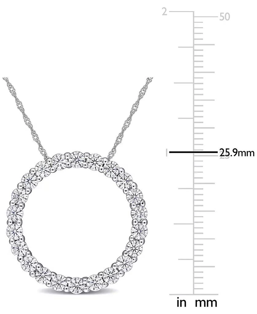 商品Macy's|Lab-Grown Moissanite Circle 17" Pendant Necklace (2-1/5 ct. t.w.) in 14k White Gold,价格¥18547,第5张图片详细描述