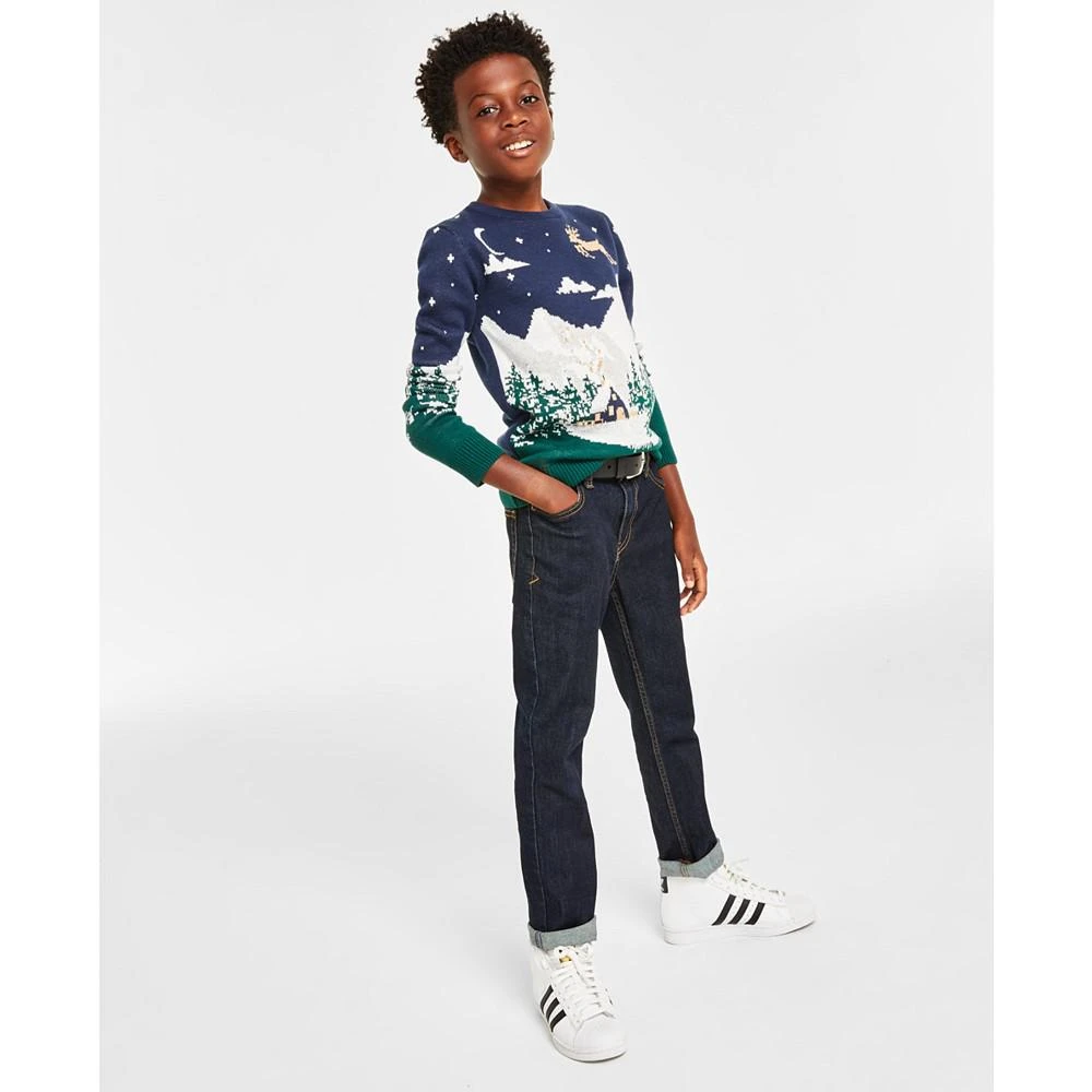 商品Charter Club|Holiday Lane Big Boys Snowy Landscape Crewneck Sweater, Created for Macy's,价格¥88,第1张图片