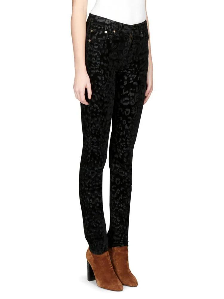商品Yves Saint Laurent|Saint Laurent - Flocked Velvet Skinny Jeans,价格¥5152,第3张图片详细描述