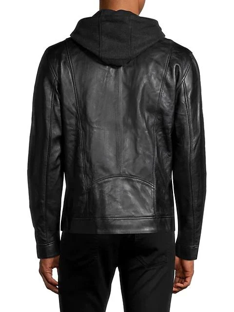 商品RON TOMSON|Fleece Hood Leather Jacket,价格¥1874,第2张图片详细描述