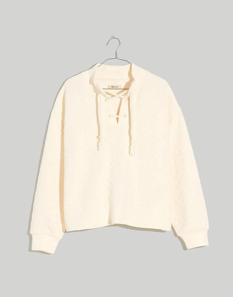 商品Madewell|Quilted-Knit Lace-Up Sweatshirt,价格¥637,第5张图片详细描述