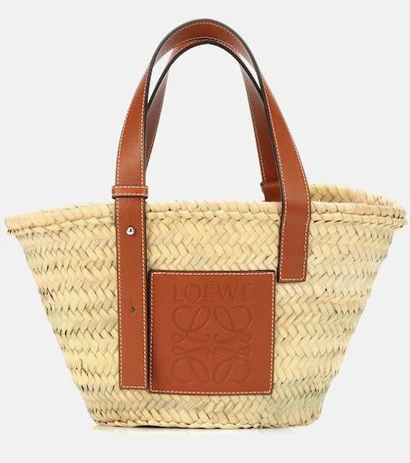 商品Loewe|Small leather-trimmed basket tote,价格¥4094,第1张图片