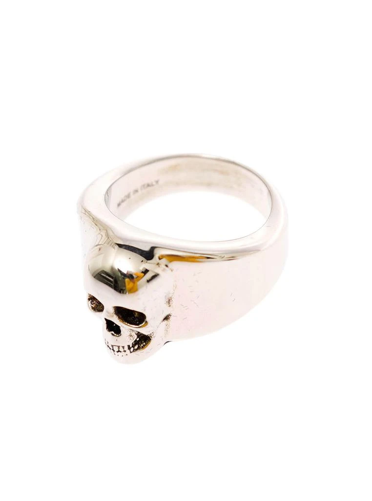 商品Alexander McQueen|Alexander Mcqueen Mans Skull Silver Colored Brass Ring,价格¥1781,第2张图片详细描述