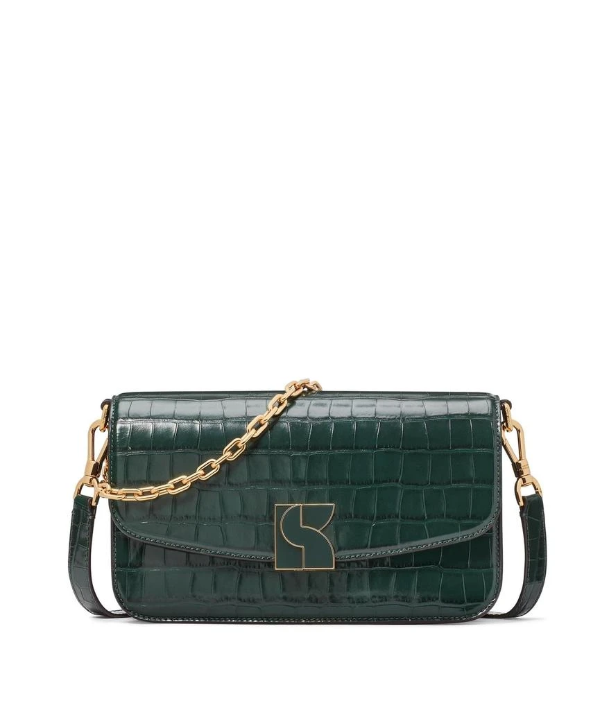 商品Kate Spade|Dakota Croc Embossed Leather Medium Convertible Shoulder Bag,价格¥1987,第1张图片