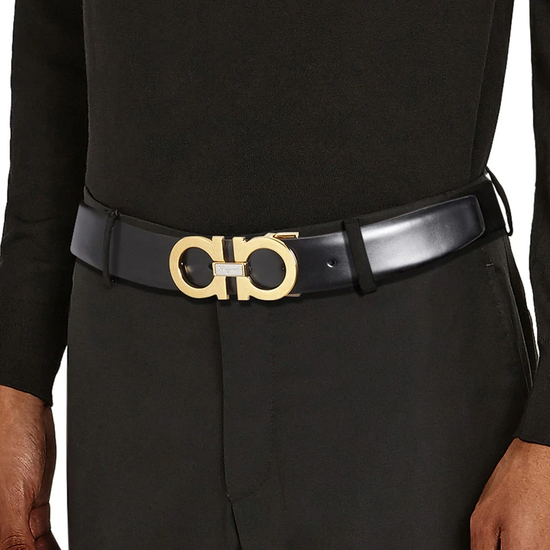 SALVATORE FERRAGAMO 黑色男士腰带 67-9493-723890【包装随机，部分无包装盒】 商品