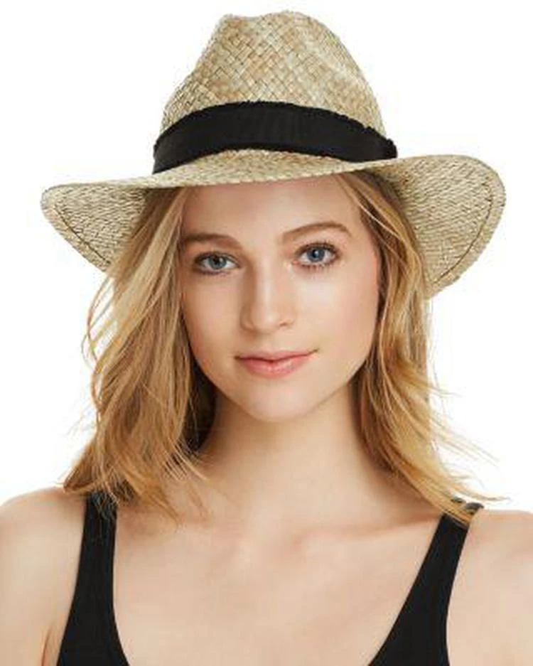 商品AQUA|Ribbon-Trim Straw Fedora - 100% Exclusive,价格¥244,第1张图片