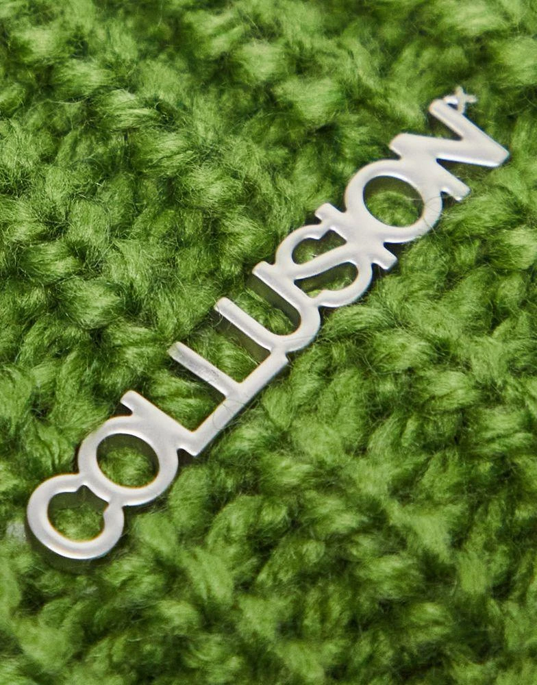 商品COLLUSION|COLLUSION Unisex knitted bucket hat with logo in green,价格¥59,第4张图片详细描述