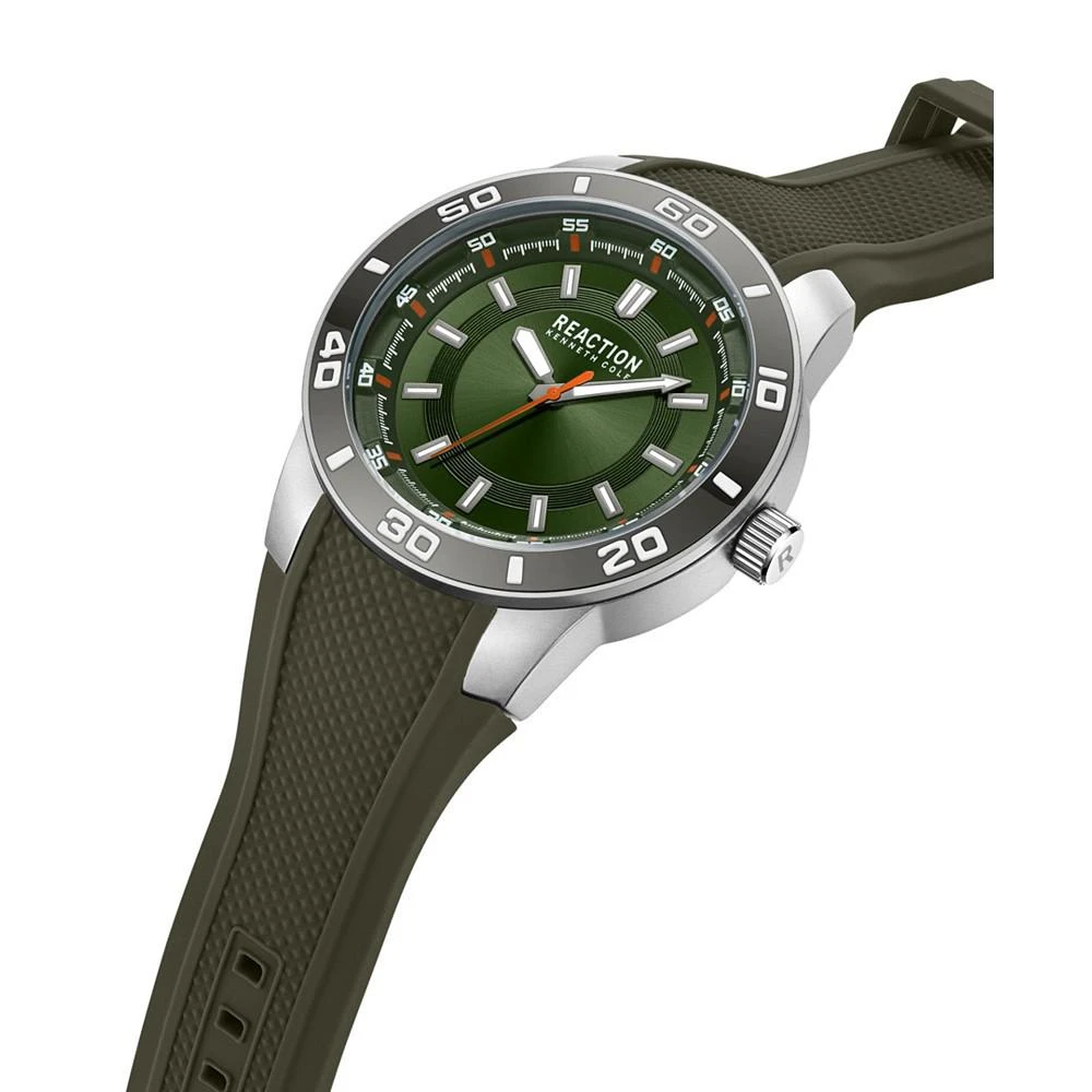 商品Kenneth Cole|Men's Sporty Three Hand Green Silicon Strap Watch, 49mm,价格¥569,第2张图片详细描述