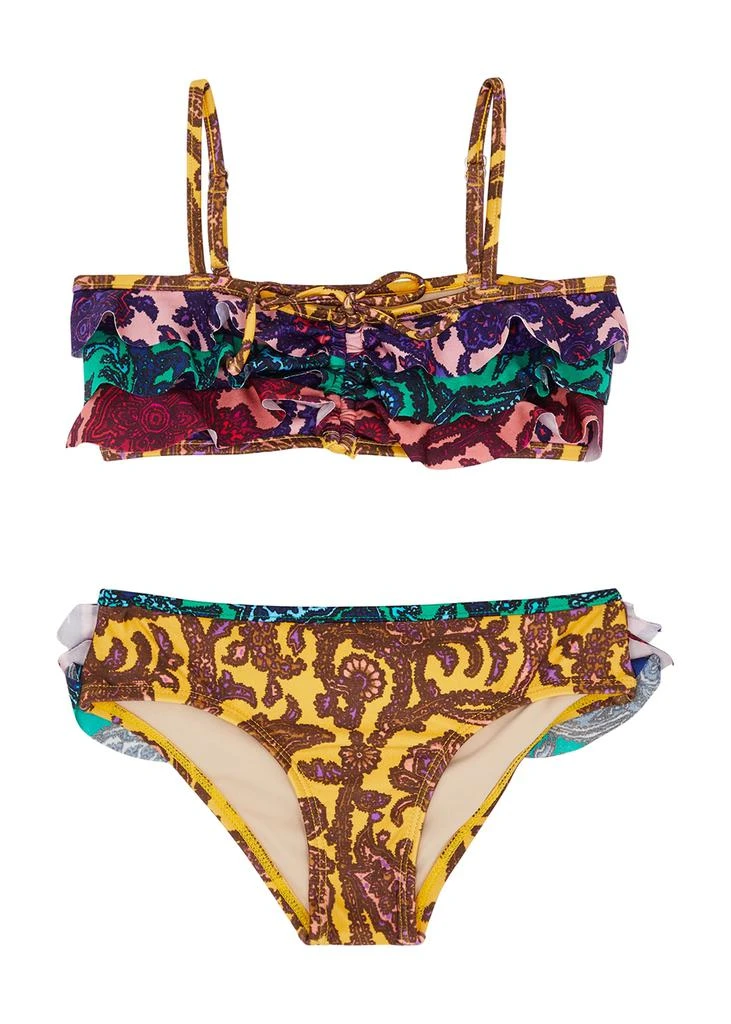 商品Zimmermann|KIDS Tiggy printed ruffled bikini,价格¥572,第1张图片