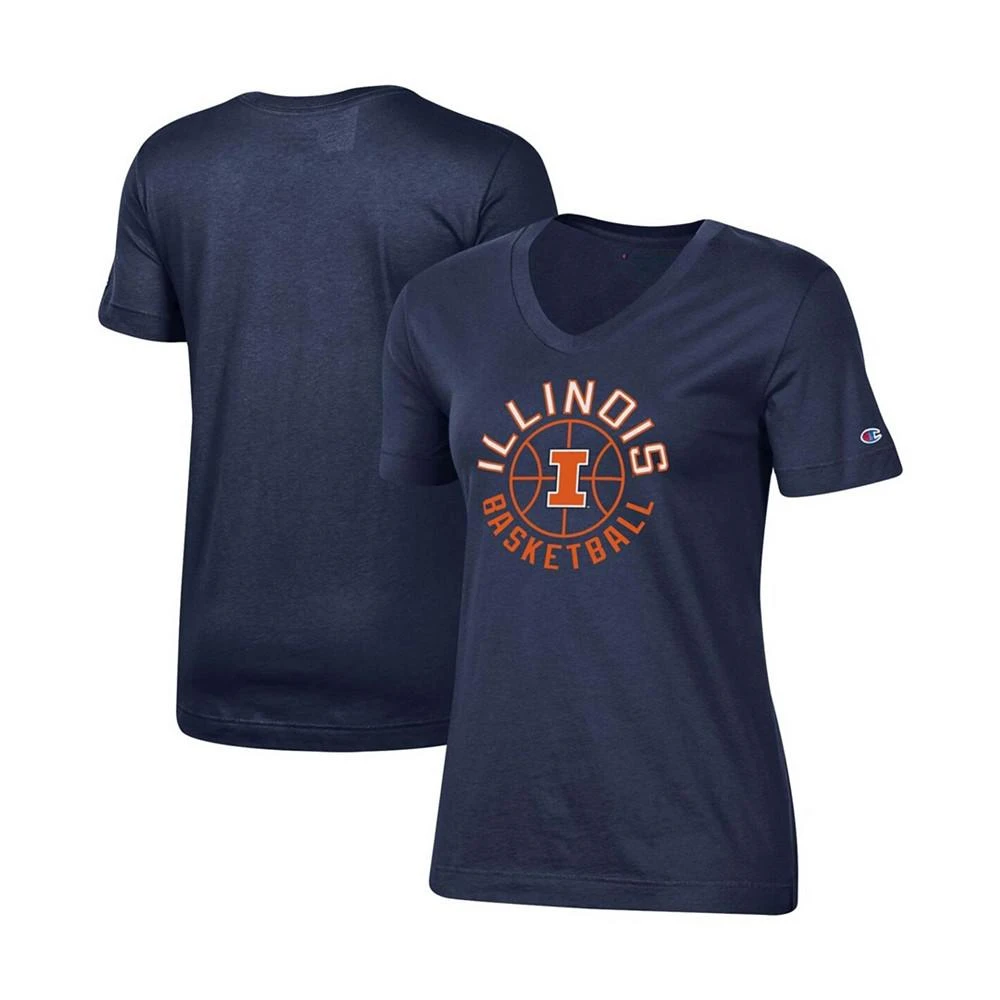 商品CHAMPION|Women's Navy Illinois Fighting Illini Basketball V-Neck T-shirt,价格¥185,第1张图片