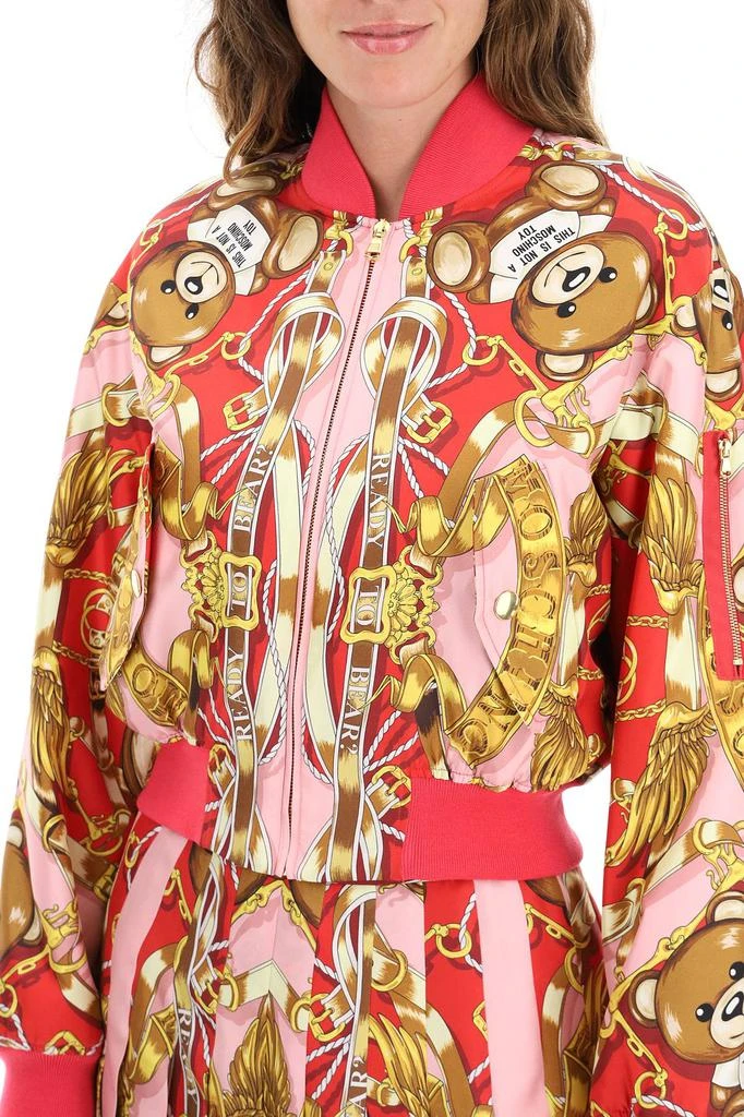 商品Moschino|SILK BOMBER WITH TEDDY SCARF PRINT,价格¥4629,第5张图片详细描述