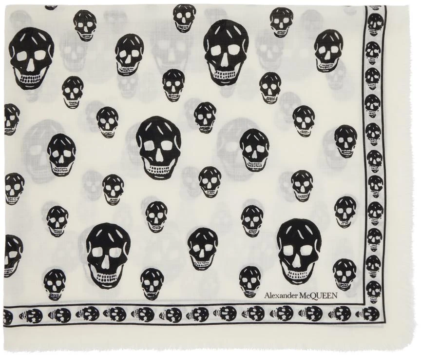 商品Alexander McQueen|Off-White Skull Scarf,价格¥979,第1张图片