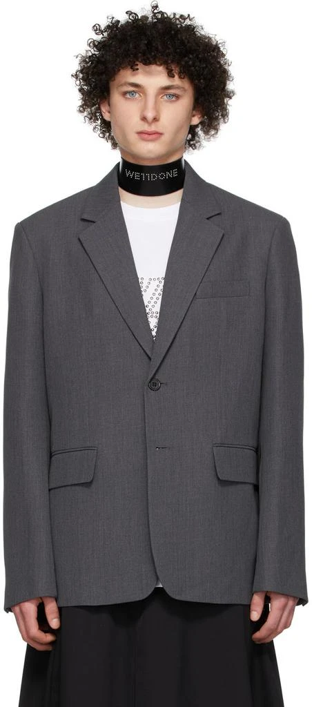 商品We11done|Grey Wool Blazer,价格¥2101,第1张图片