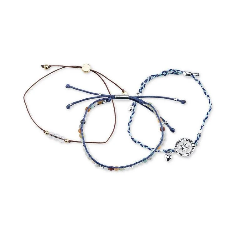 商品Unwritten|3-Pc. Set Two-Tone Bead, Cord & Charm Adjustable Bracelets,价格¥104,第2张图片详细描述