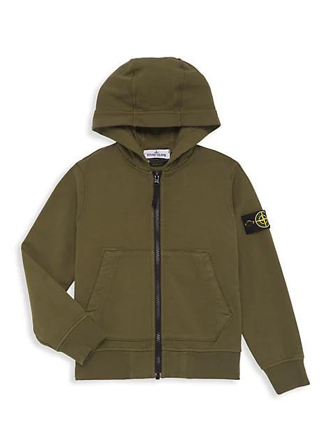 商品Stone Island|Little Boy's & Boy's Hooded Track Sweatshirt,价格¥1189,第3张图片详细描述