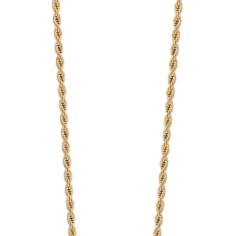 商品Simply Rhona|Twisted Rope 18" Chain Necklace In 18K Gold Plated Stainless Steel,价格¥415,第1张图片