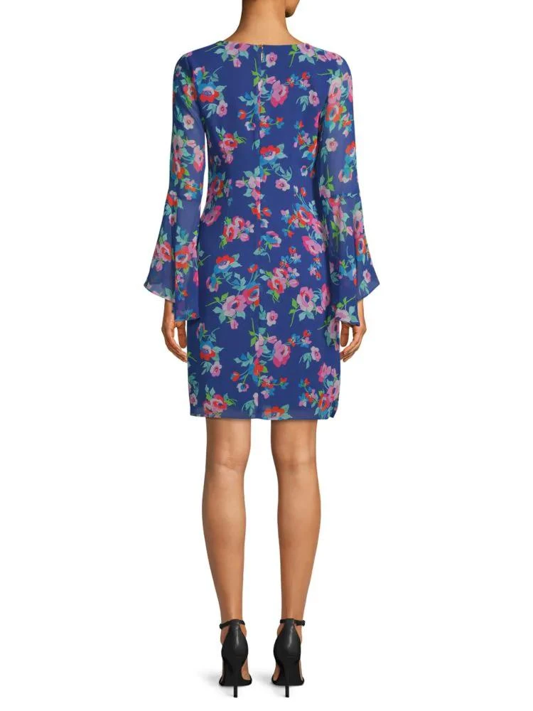 商品Karl Lagerfeld Paris|Floral-Print Bell-Sleeve Sheath Dress,价格¥412,第2张图片详细描述