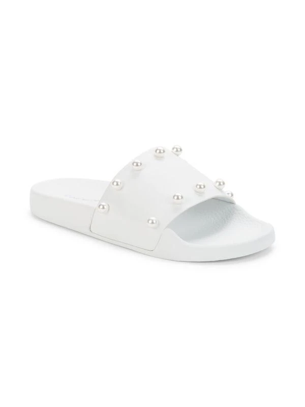 商品Stuart Weitzman|Studded Leather Platform Slides,价格¥761,第2张图片详细描述