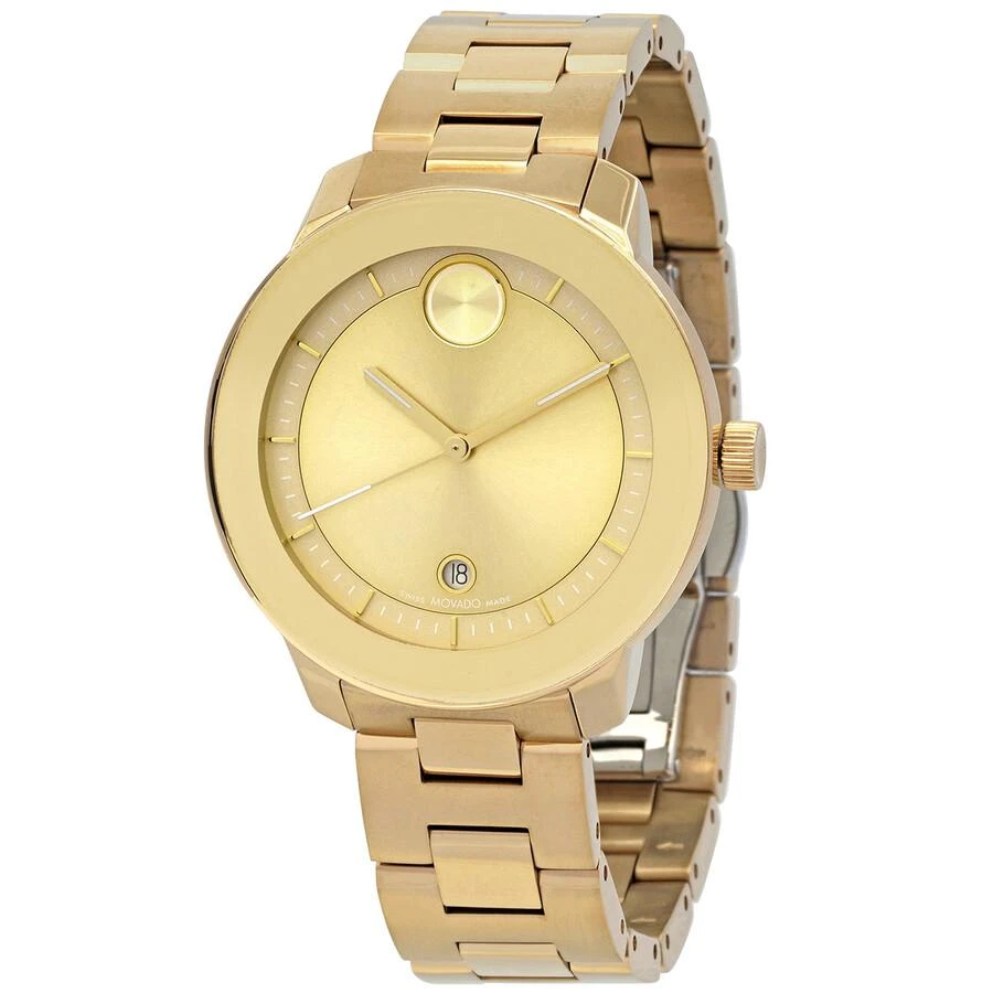 商品Movado|Bold Verso Quartz Gold Dial Ladies Watch 3600871,价格¥4192,第1张图片