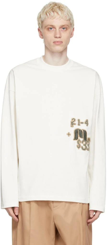 商品Jil Sander|Off-White Cotton Long Sleeve T-Shirt,价格¥1424,第1张图片