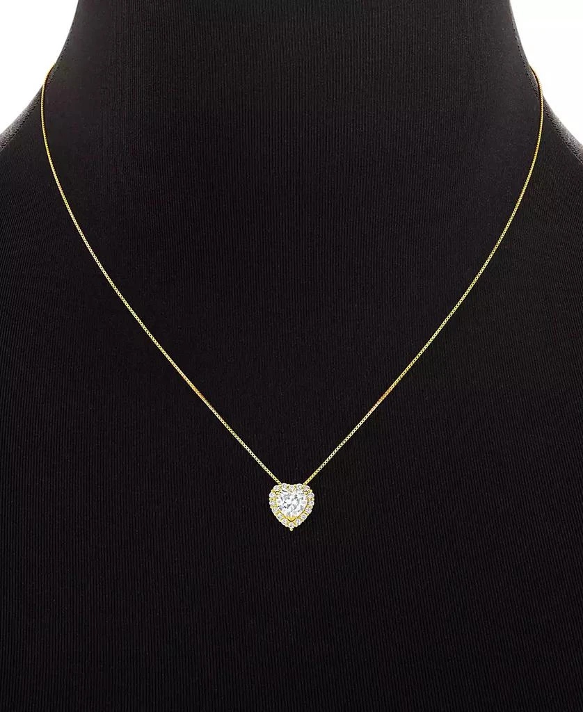 2-Pc. Cubic Zirconia Heart Pavé Pendant Necklace & Stud Earring Set in Sterling Silver, Created for Macy's 商品